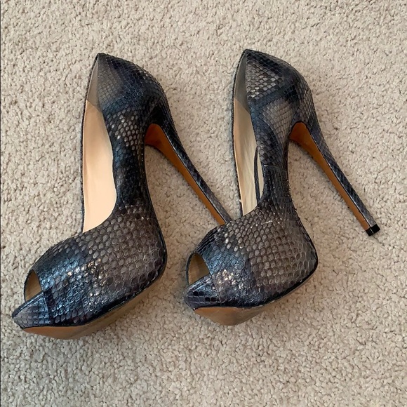 Python Peep Toe Pumps - Picture 5 of 6